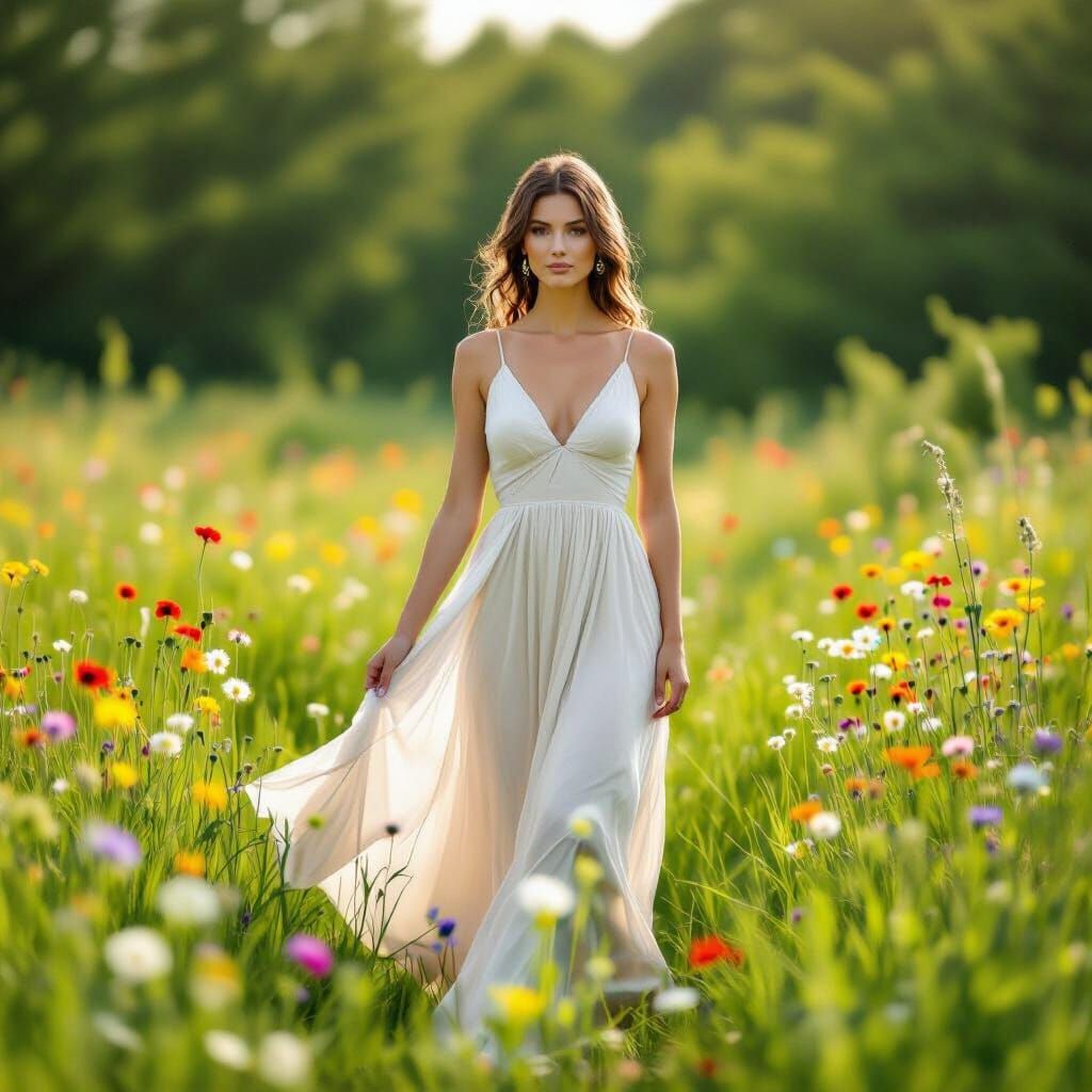 Serene Woman in Meadow: Professional Photography