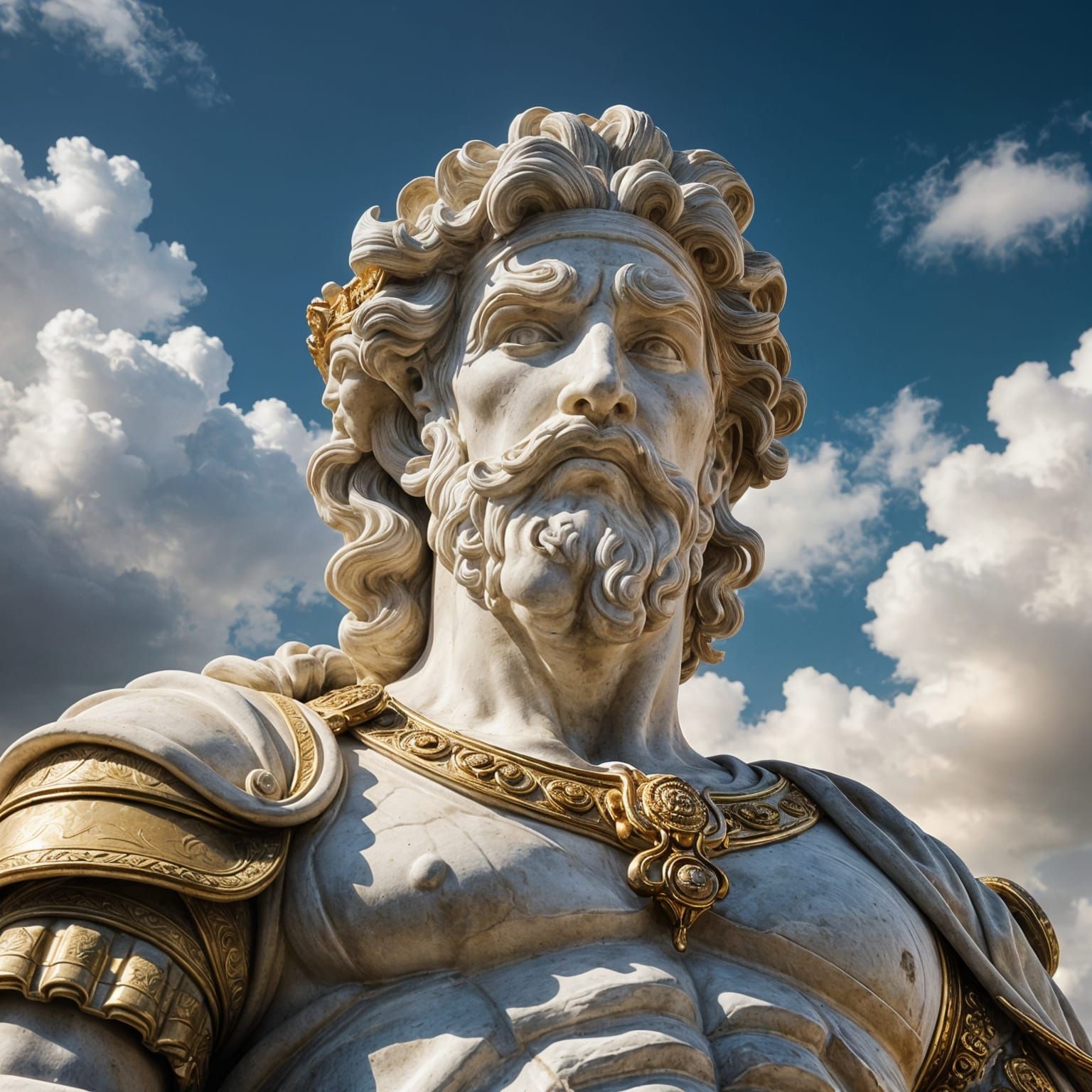 Statue of King David with Versace Linen