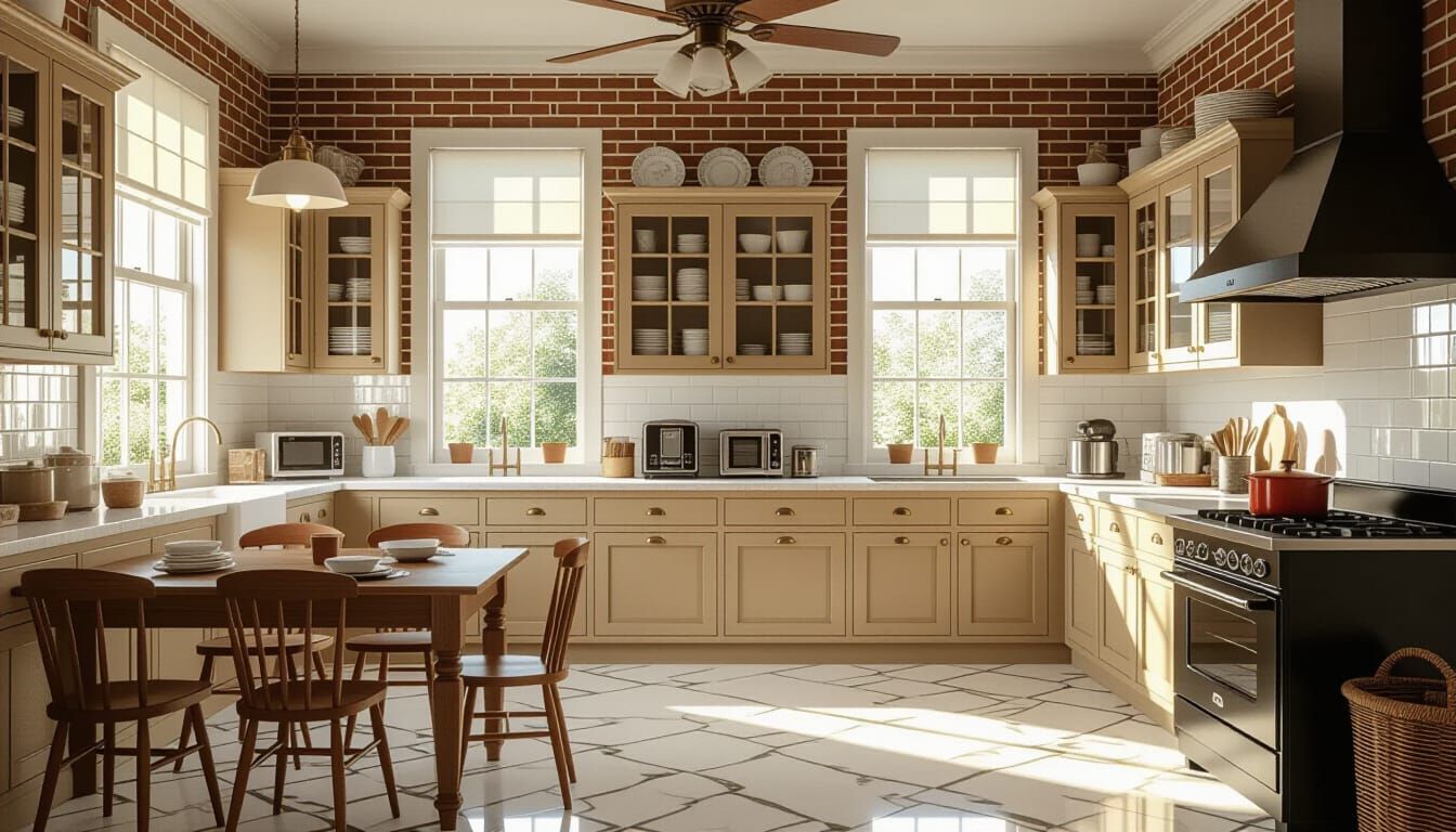 Vibrant Victorian Kitchen with Modern Appliances