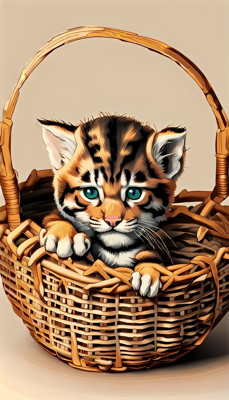 Kitten's Sabertooth Dream: Maximalist Digital Art