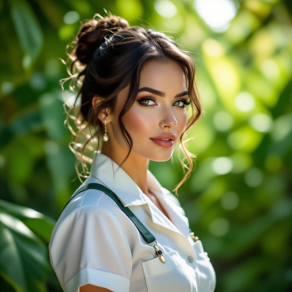 Eclectic Portrait of Woman in Cinematic Sunlight