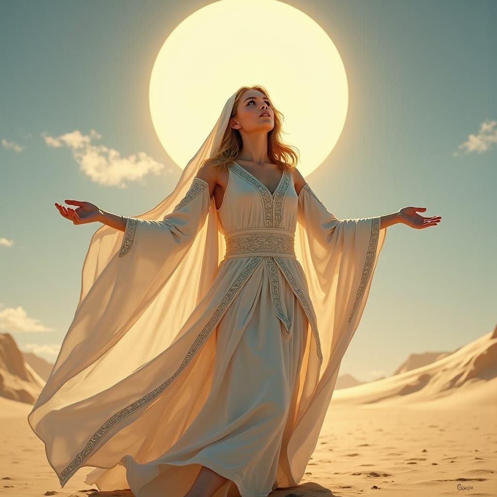 Desert Priestess in Flowing Robes
