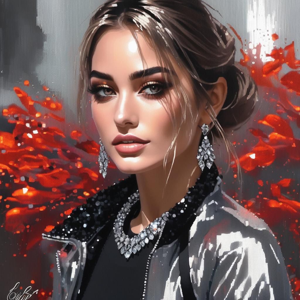 Anime Ballerina Marionette in Gunmetal Foil Style