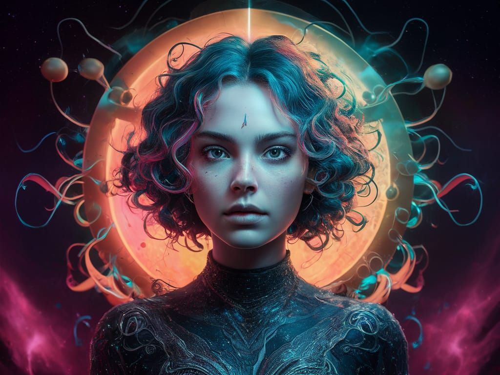 Cosmic Unity in Polychrome Glitchcore