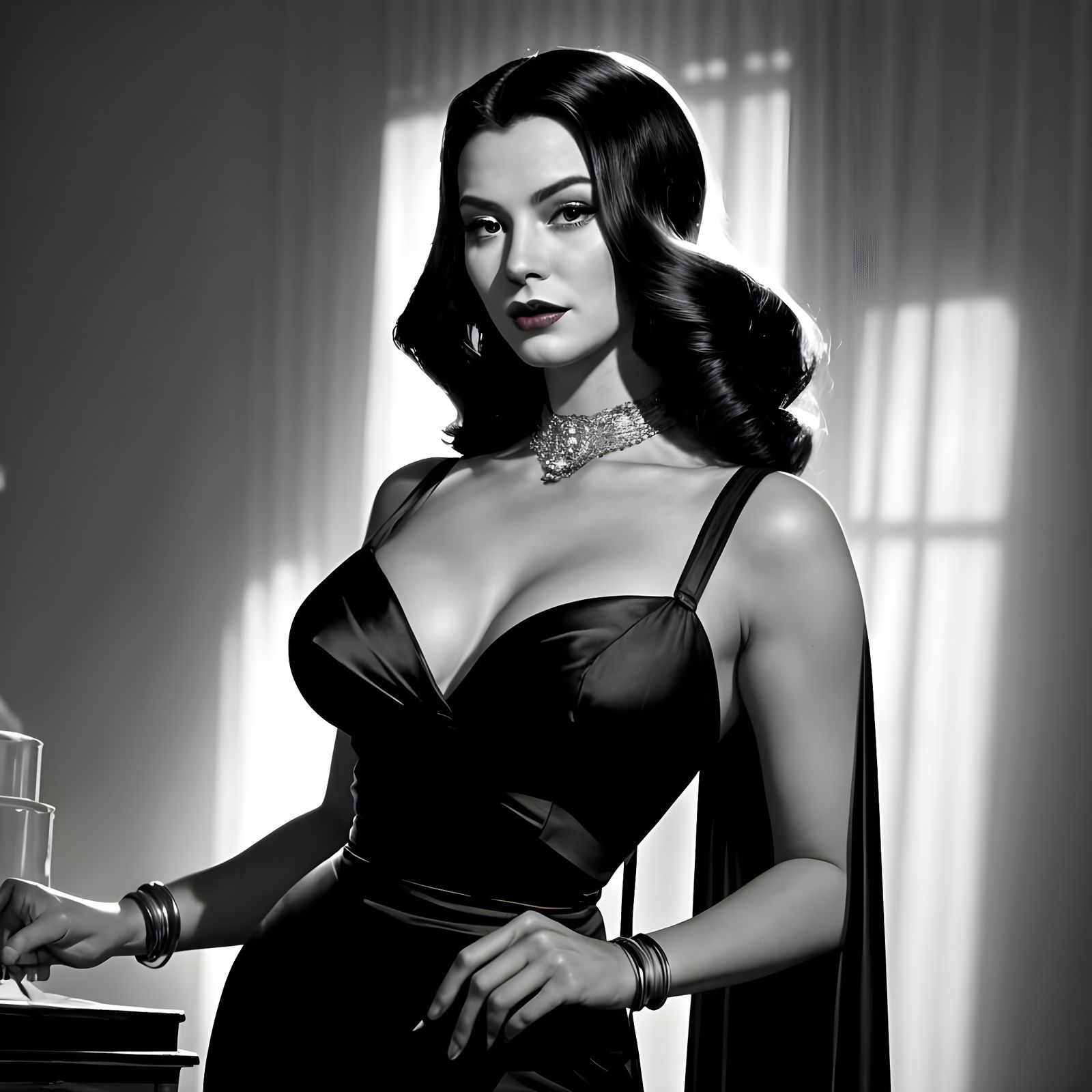 Classic Hollywood Siren in Film Noir Style