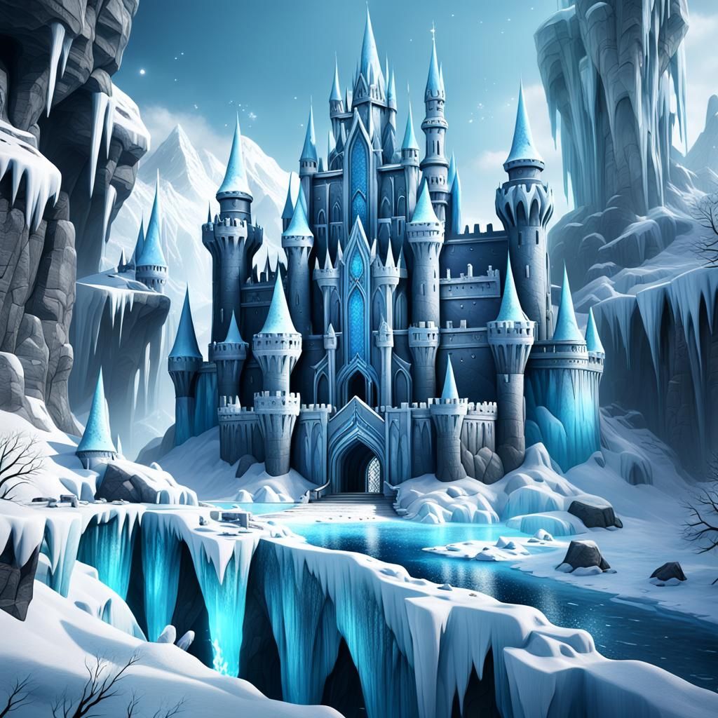 Fantastical Ice Castle Concept Art