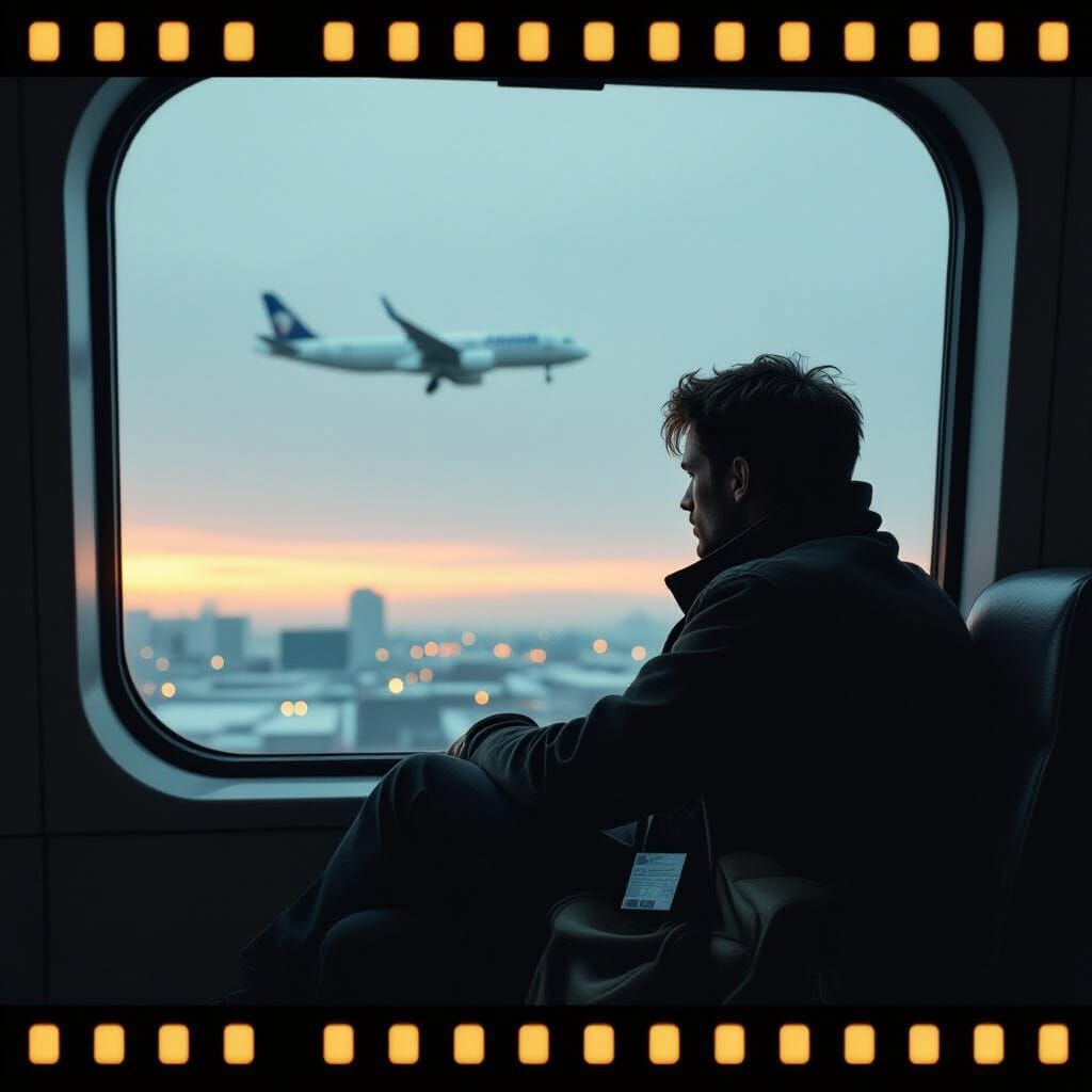 Lone Figure Gazing at Unfamiliar Sky: Cinematic Film Still