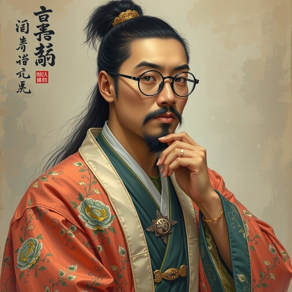 Elegant Chinese Gentleman in Traditional Modern Attire