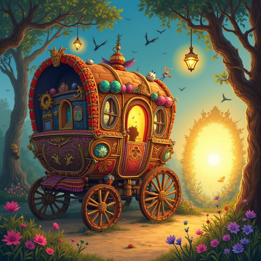 Gypsy Caravan Beside Portal to Another Dimension