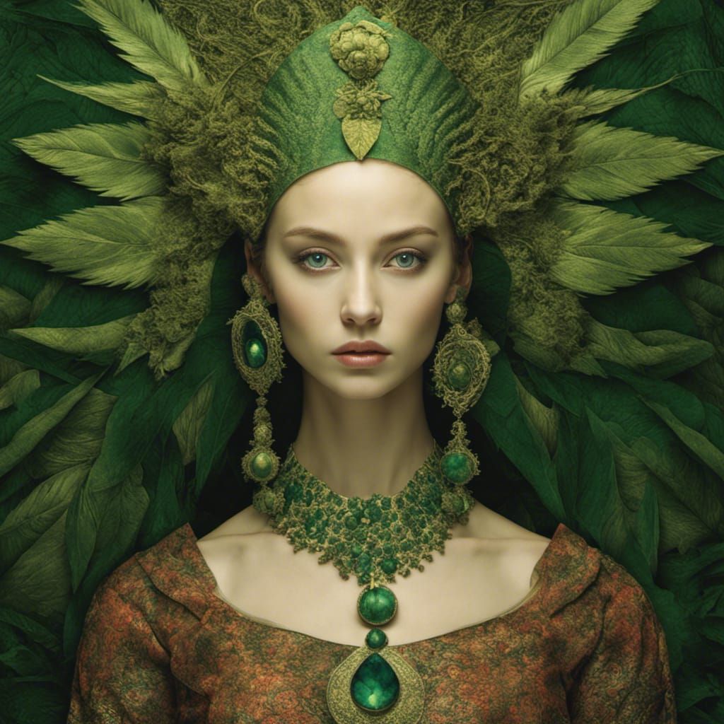 Eerie Portrait of a Gorgeous Woman in Precisionism Style