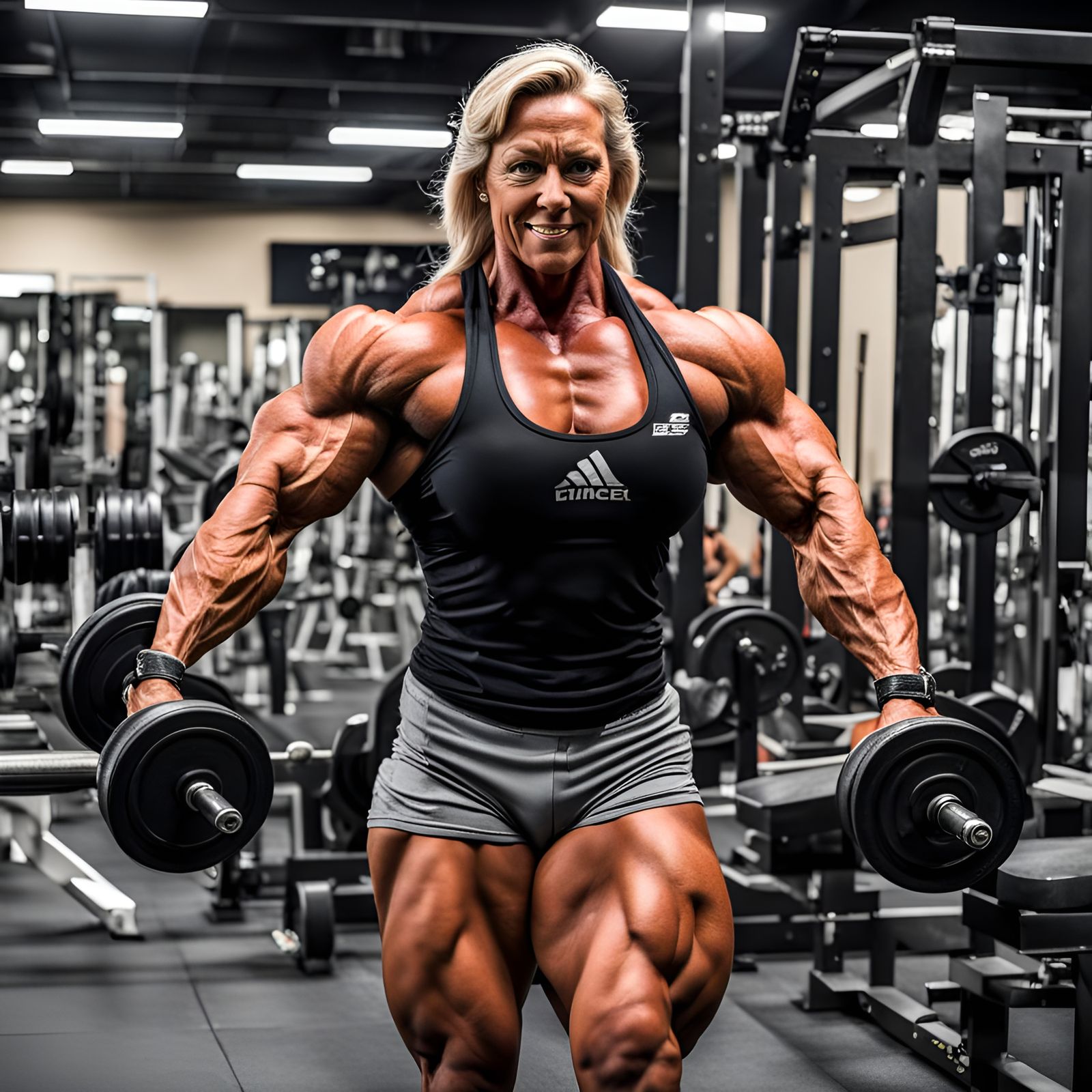 Beefy Female Bodybuilder Poses