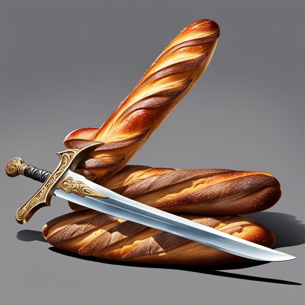 Baguette Sword in Anime Manga Style
