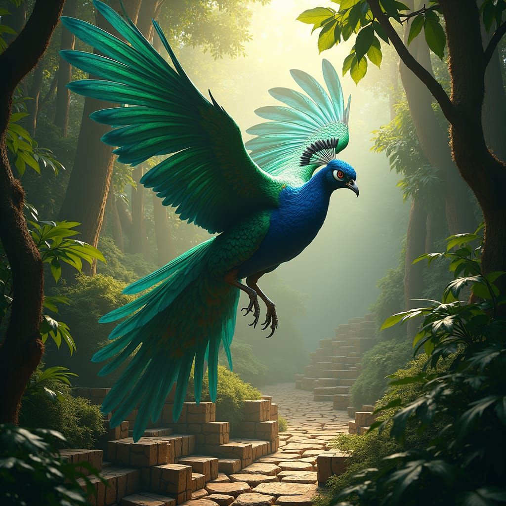 Resplendent Quetzal Soaring Through Jungle Puzzle