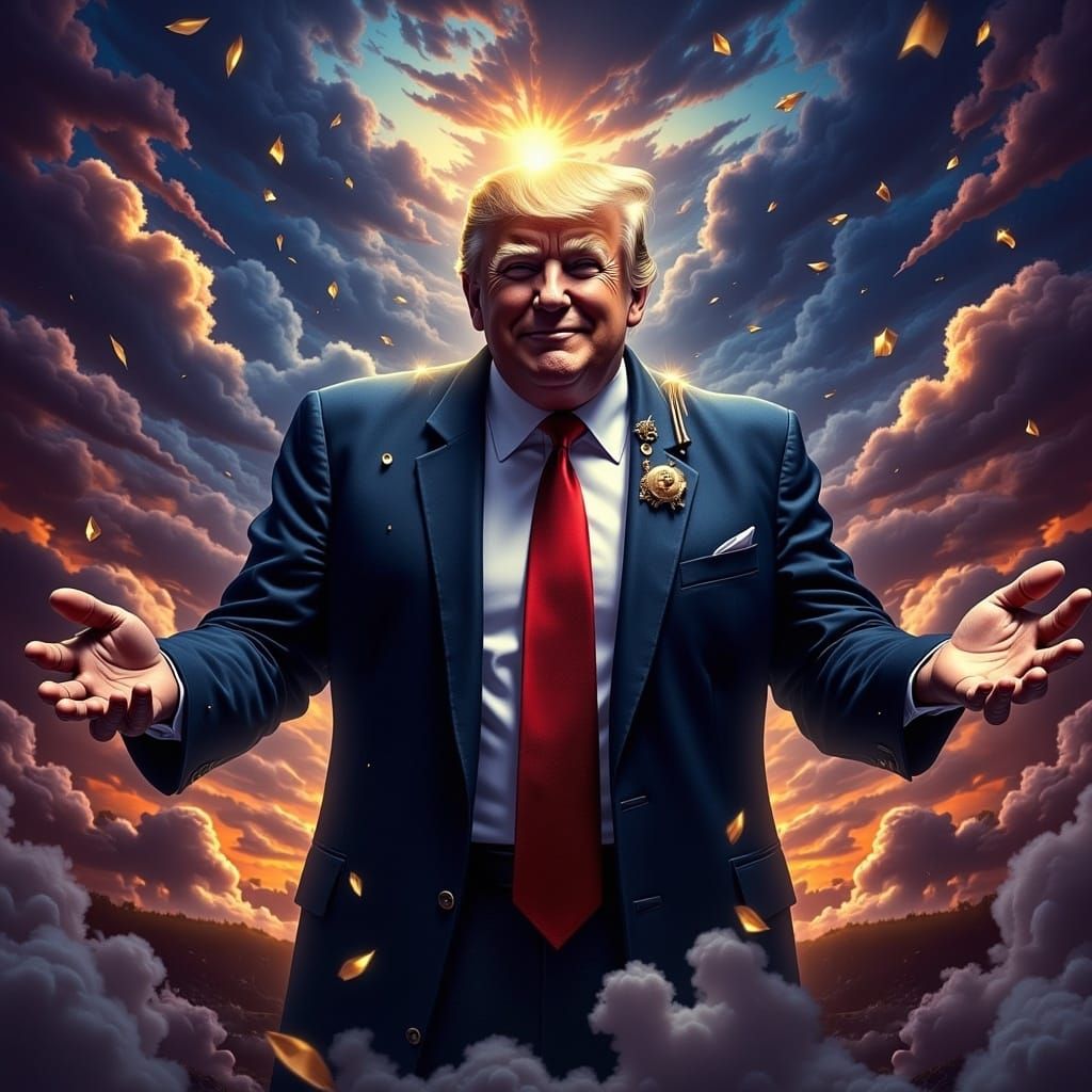 Triumphant Trump Election Win: Detailed Matte Painting