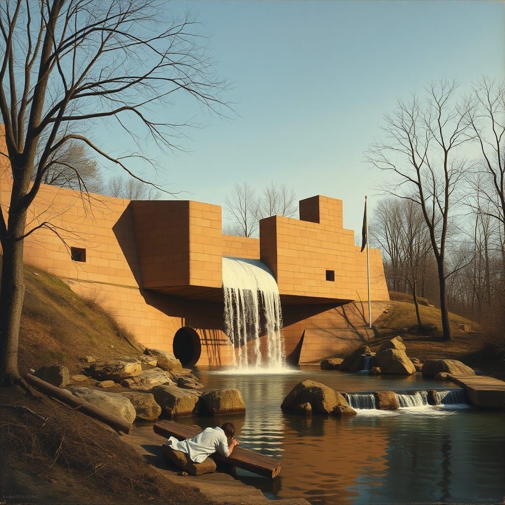 Fallingwater House: An Architectural Digital Rendering