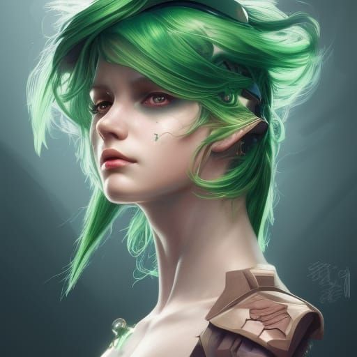 Cybernetic Girl Portrait in Hyperdetailed Digital Art
