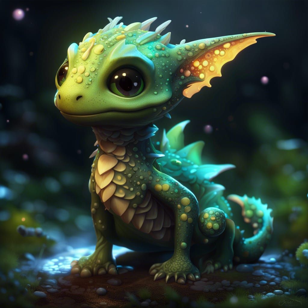 Adorable Pixie Dragon in Anime CGI Style