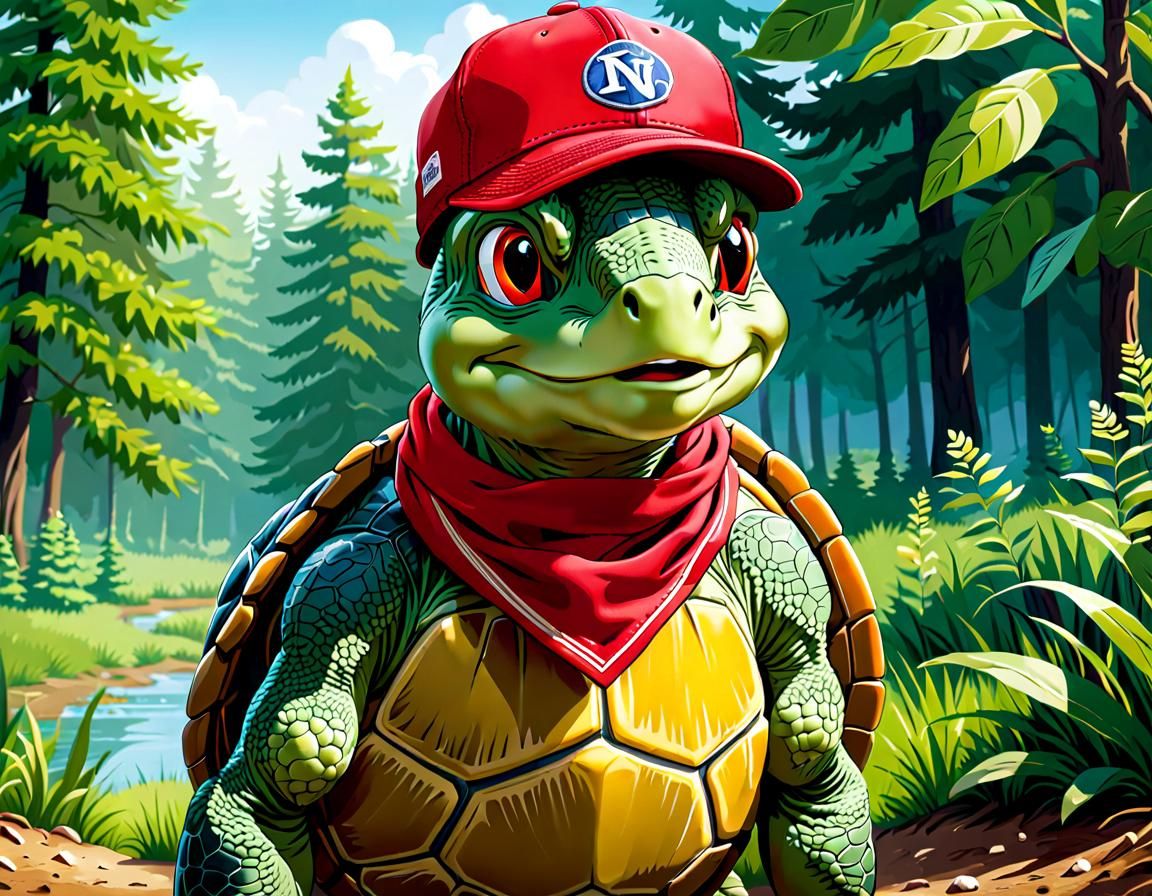 Franklin the Turtle Cartoon Character in Nature