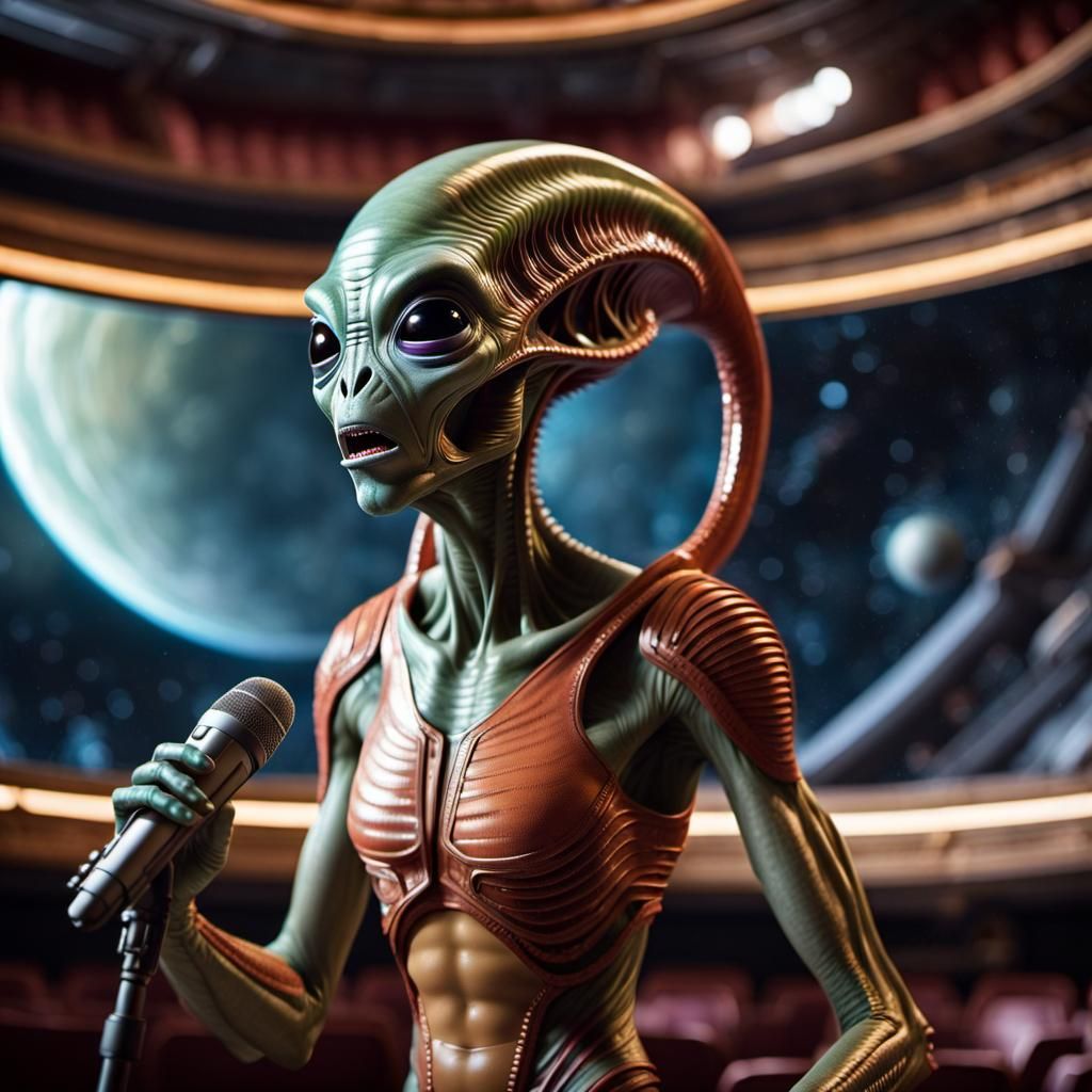 Alien Opera Singer in Space Opera House