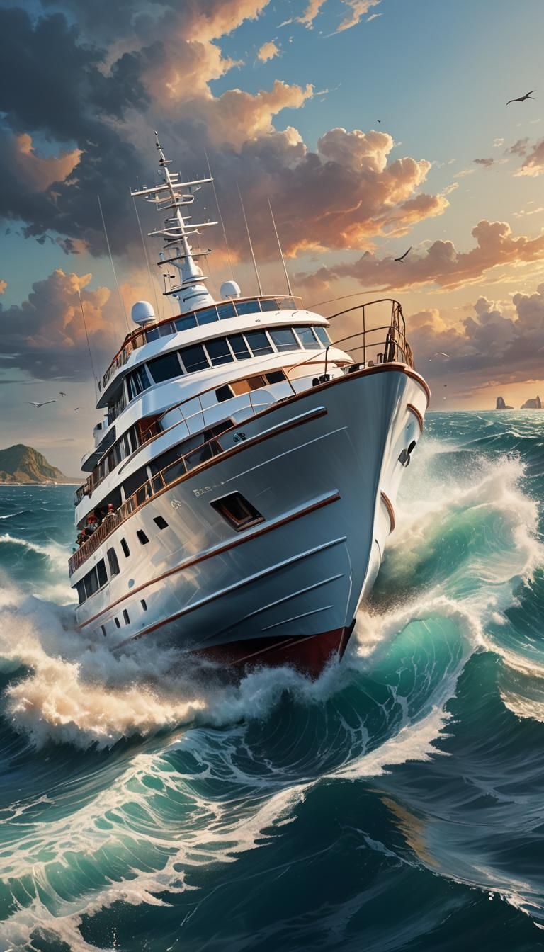 Hyperrealistic Boat Cruise Concept Art