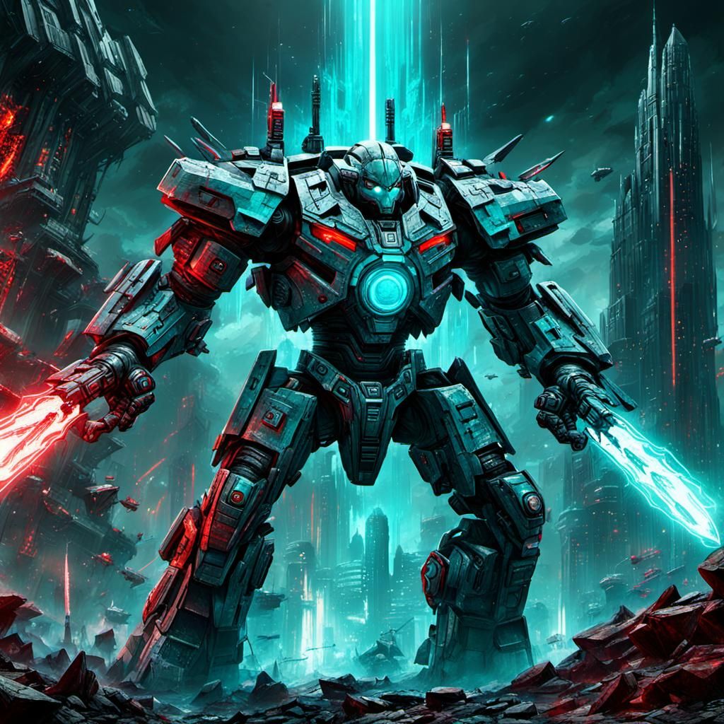 Futuristic War Scene with Impressive Lighting