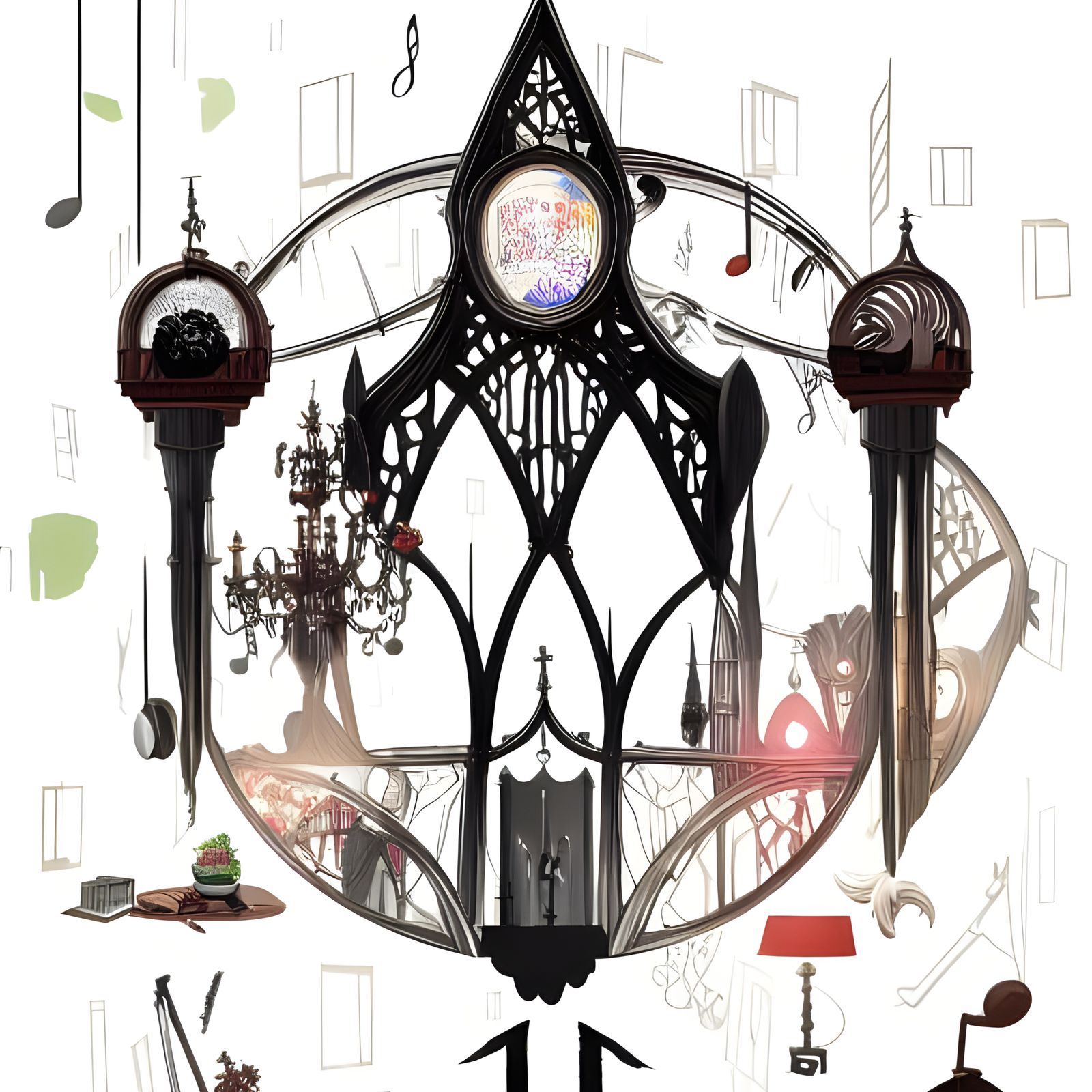 Opulent Gothic Bedroom with Sunlight and Blue Silk