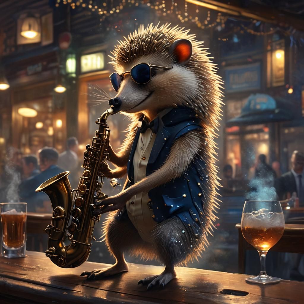 Hedgehog Saxophonist in New Orleans: Jazz Impressionism