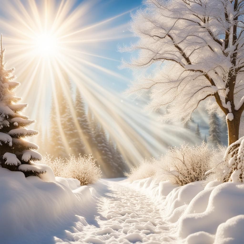 Heavenly Sunshine Illuminates Christmas Scene
