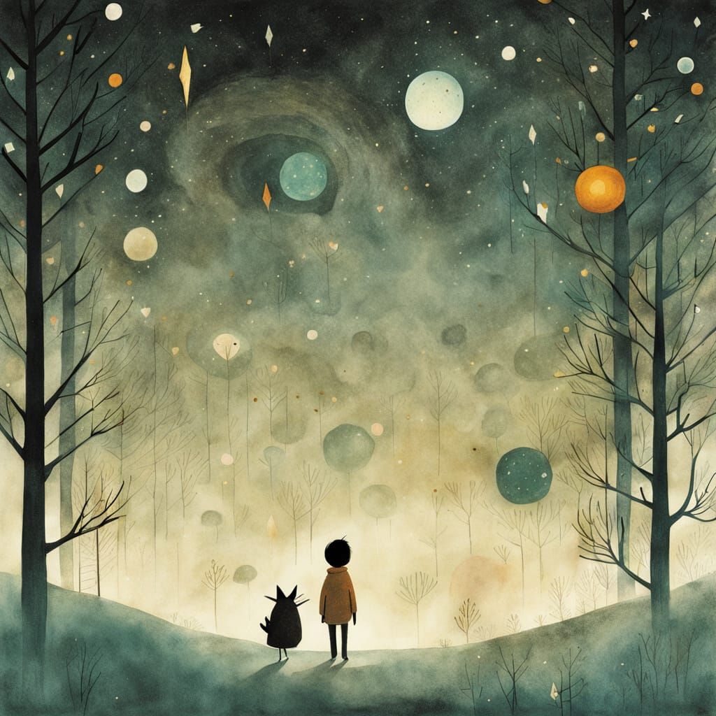 Playful Wanderer in Astral Expressionist Style