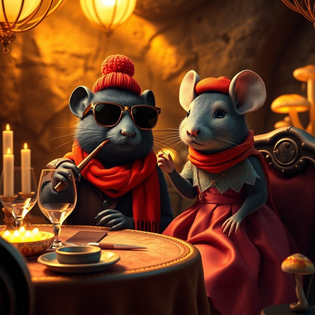 Whimsical Mole in Lavish Underground Lair