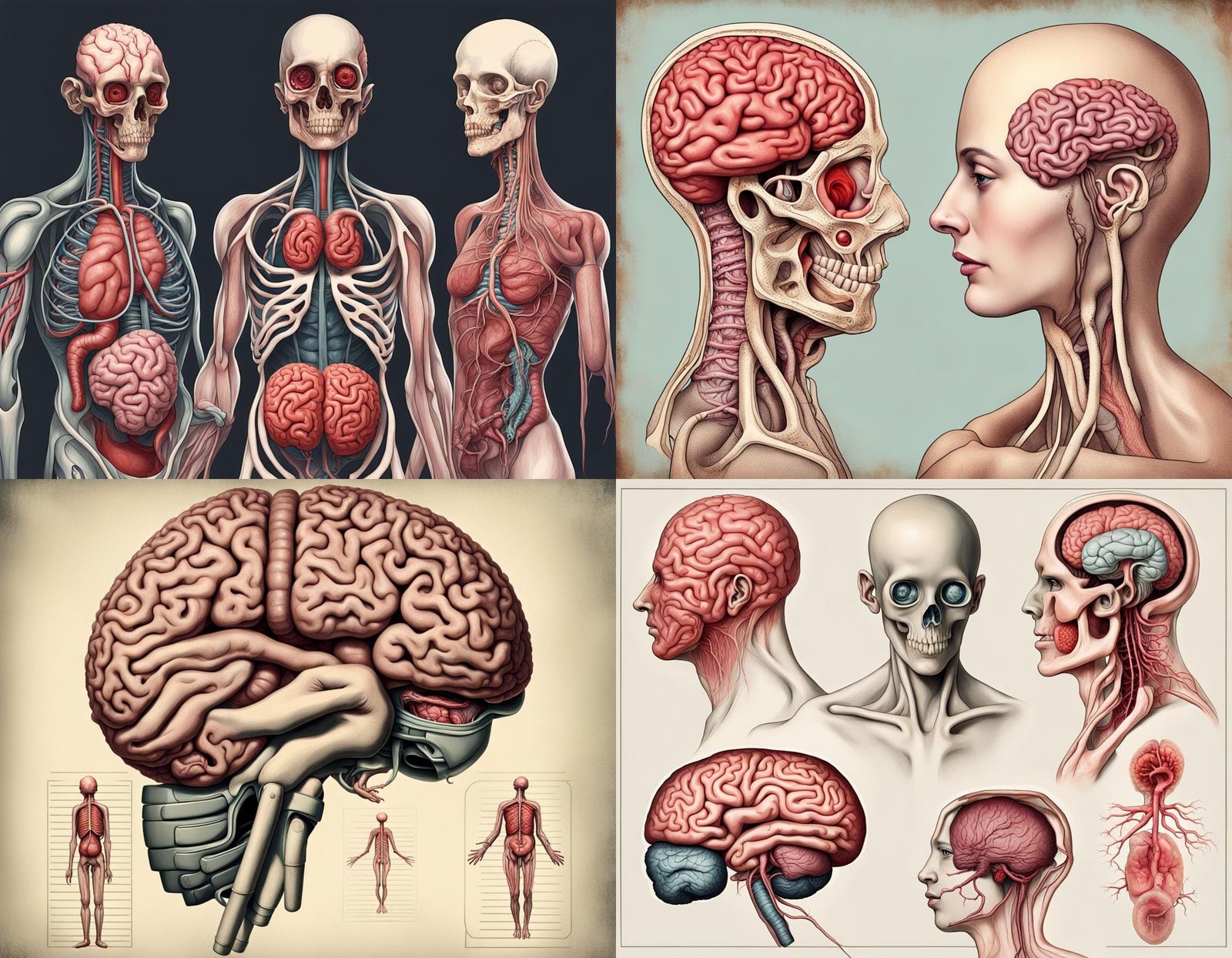 Disturbing Image of Humans with Exposed Brains