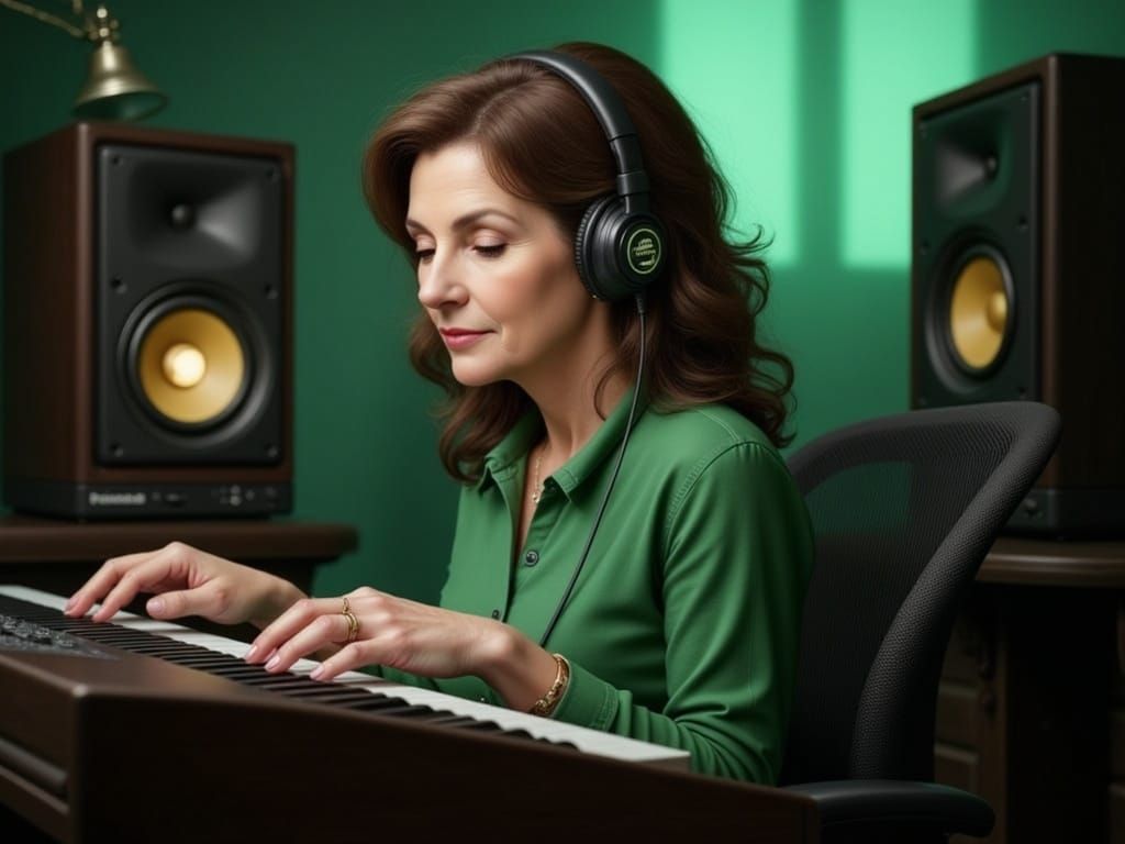 Caricature Pop Art Woman in Digital Studio