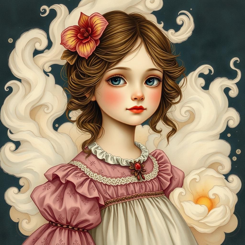 Whimsical Victorian Portrait with Sugar and Spice