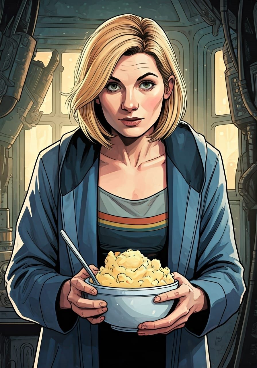 Jodie Whittaker as Doctor Who: Graphic Novel Illustration