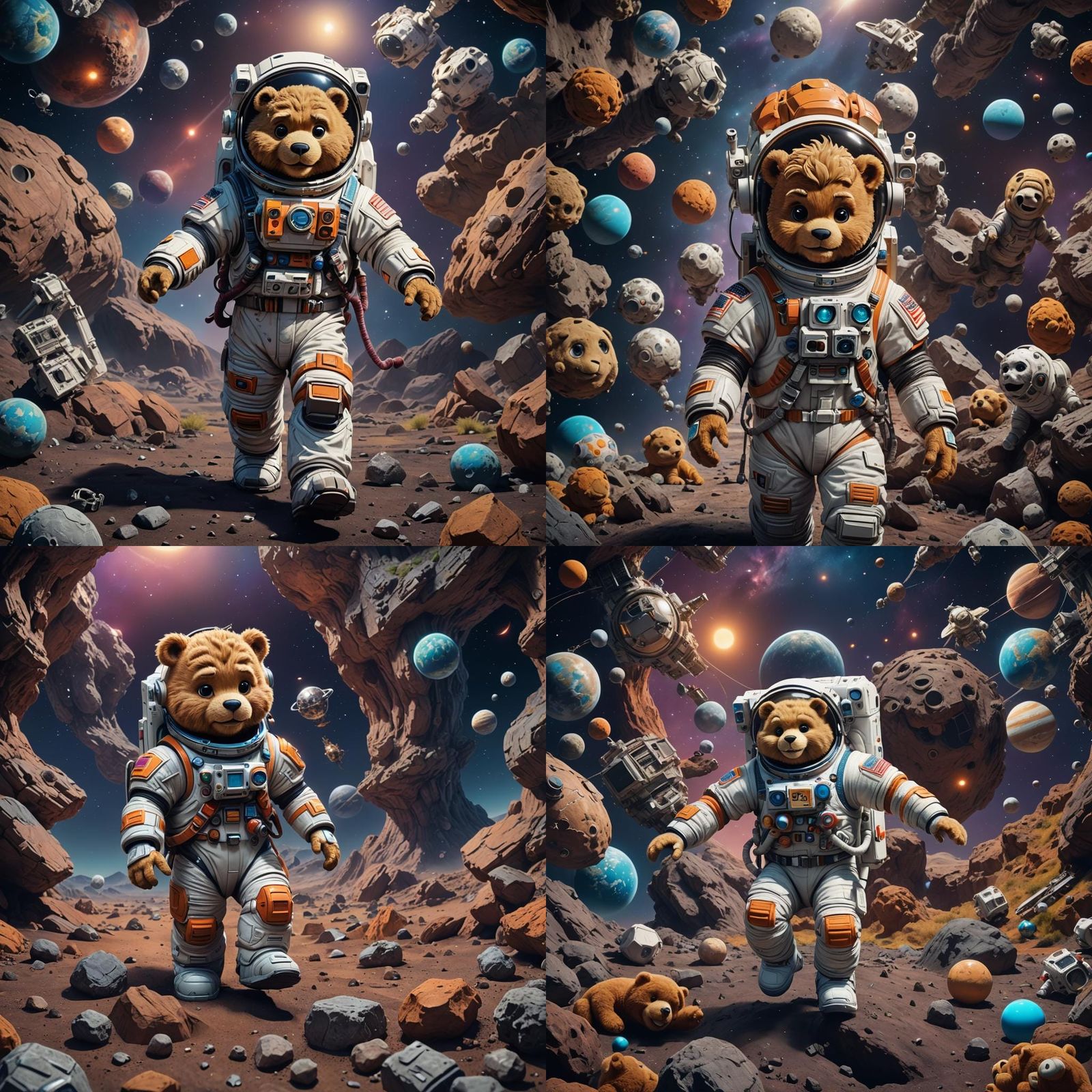 Teddy Ruxpin as Astronaut in Detailed Digital Painting