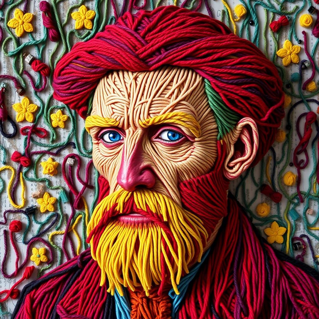 Yarn Gogh: 3D Portrait in Vivid Colors