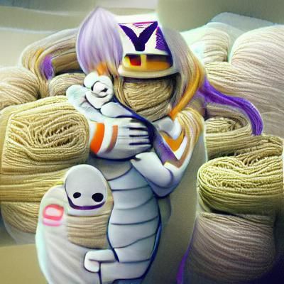 Anime Yarn Mummy Hugs: A Heartwarming Image