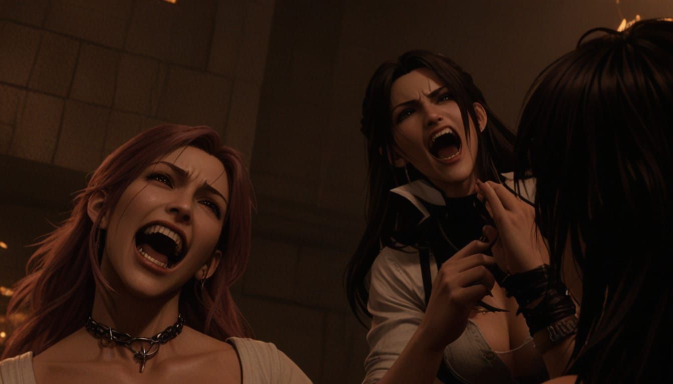 Tifa Lockhart and Aerith Gainsborough as Gothic Vampire Brid...