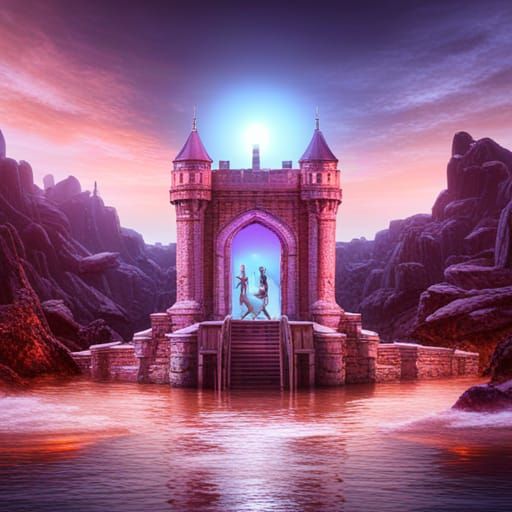 Fantastical Castle by Water in Unreal Engine 5