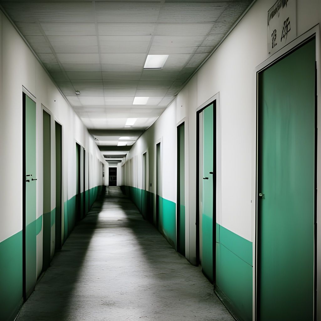 Eerie Abandoned School Corridor in Liminal Space