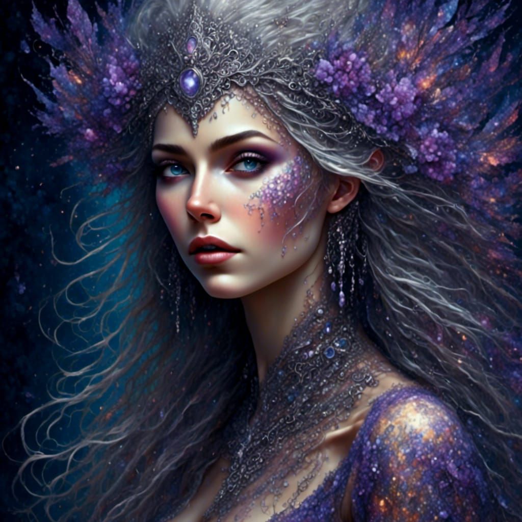 Elven Queen in Bejeweled Mask, Baroque Style