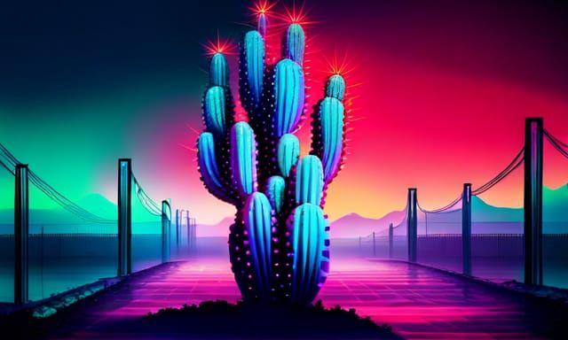 Lonely Cactus: Pop Art in Dystopian Nightlife