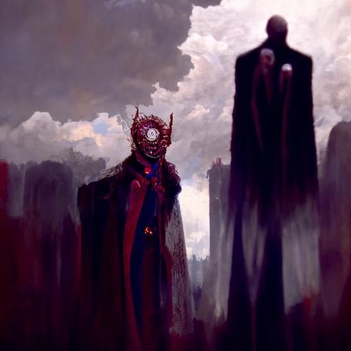 Sinister King Crimson Figure, Dark Art Style