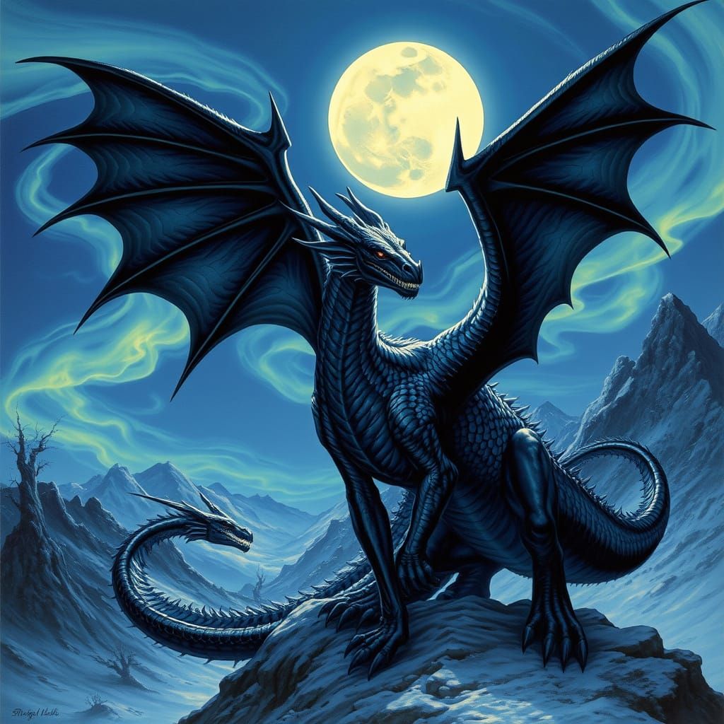 Majestic Night Fury Dragon in Nordic Landscape