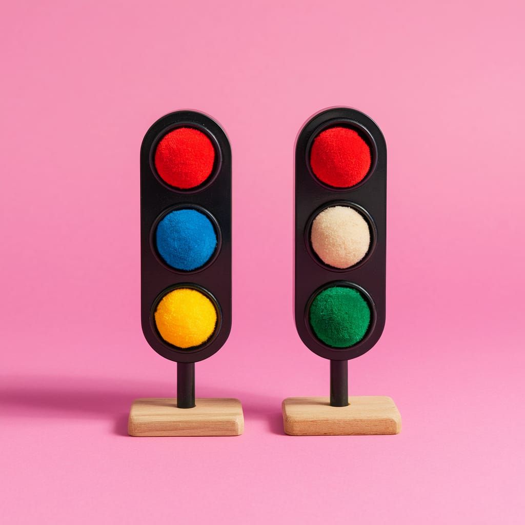 Pop Art Traffic Lights in Pom Pom Style