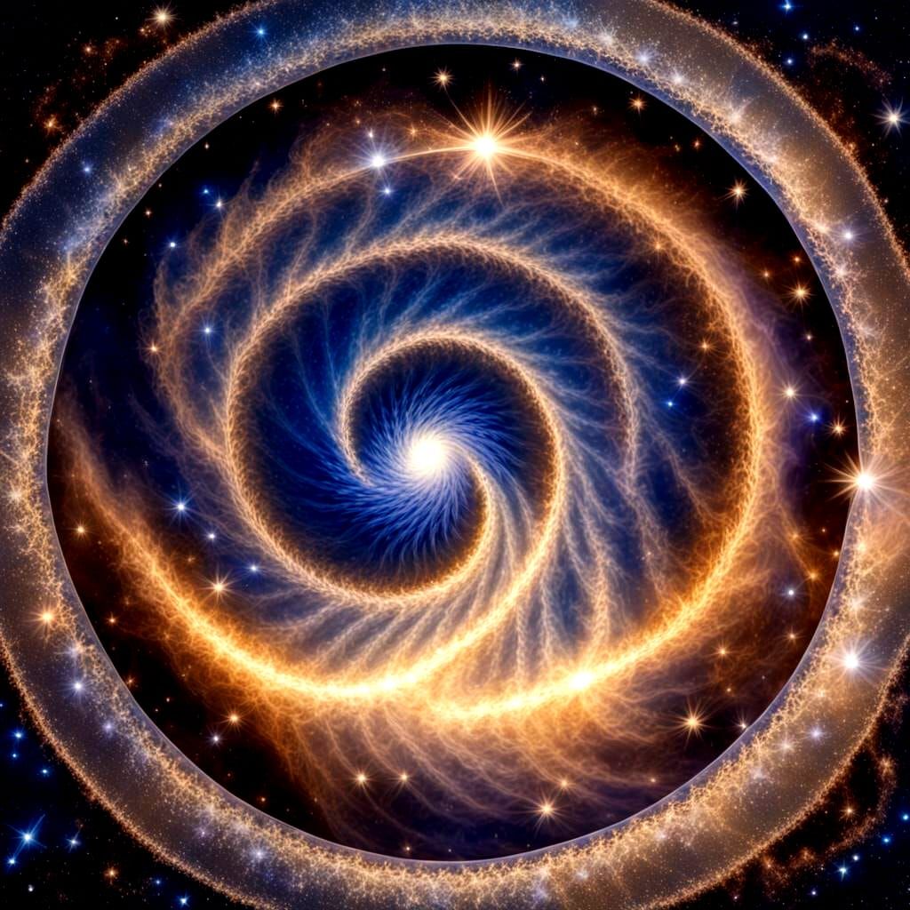 Blue Star at Galaxy Center: Electric Digital Art