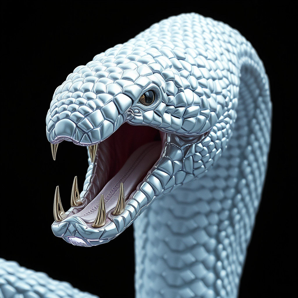 Surreal Chrome Anaconda Head in High Resolution