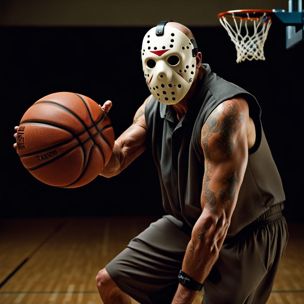 Jason Voorhees Plays Basketball: Professional Portrait