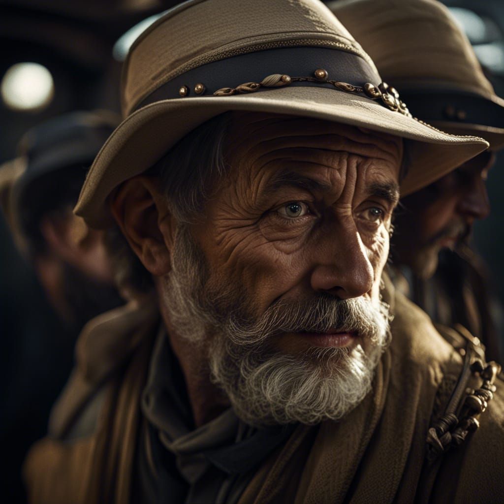 Desert Explorer Portrait in Hyperrealistic Style