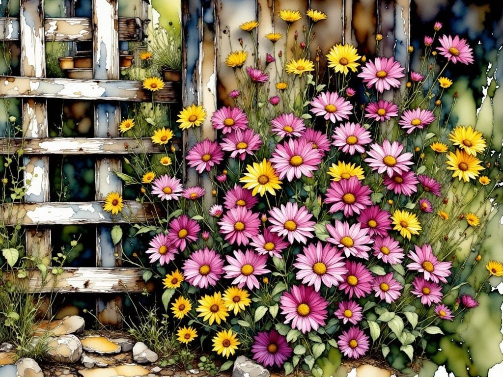 Dreamy Watercolor Flowers by White Picket Fence